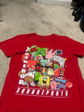 SpongeBob SquarePants Red women’s size small Graphic Tee Preowned